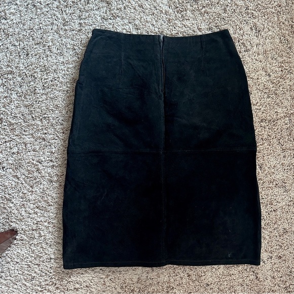 Vintage 90s Hypo Active Leather Patchwork Black Red Tan Skirt Women’s Size 12 - Picture 8 of 12